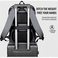 Sac à dos pour ordinateur portable QET1128 extensible pour homme, fin et antivol, 16 pouces, sacs à dos de voyage avec USB, imperméable, sac à dos de travail pour le quotidien
