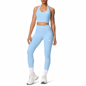 Ensemble <span class=keywords><strong>de</strong></span> yoga pour femme en nylon et élasthanne, taille haute, anti-transparence, effet push-up, séchage rapide, avec poches, pour la gym, le yoga, la course et l'entraînement - Product Image 2
