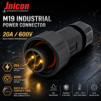 Connecteur circulaire à verrouillage par vis 20A IP67 pour câblage de contrôleur de moteur industriel automatique, connexions d'alimentation étanches mâle-femelle