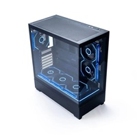 Boîtier de PC de jeu New Century Star Mid Tower en alliage d'aluminium EATX avec panneau latéral en verre trempé et ports USB avant