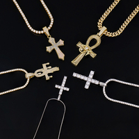 Pendentif croix personnalisé en argent sterling 925 Style Hip Hop chaîne de moissanite glace fête pendentifs fins breloques pour rappeurs