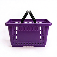 Panier de courses en plastique PHD - Bac à provisions en PP durable avec 2 poignées, design ergonomique pour supermarchés, commerces de détail et magasins de proximité