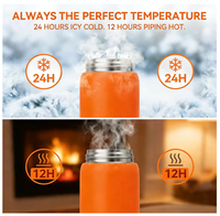 Mini gourde isotherme classique en acier inoxydable de 200 ml/280 ml avec poignées pour adultes, écologique, pour boissons chaudes/froides et eau bouillante en voyage