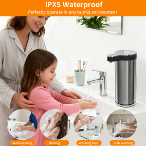 Factory Wholesale 304 Stainless Steel <strong>Automatic</strong> <strong>Soap</strong> <strong>Dispenser</strong> IPX5 Waterproof Rechargeable <strong>Touchless</strong> Electric <strong>Soap</strong> <strong>Dispenser</strong> - Product Image 2