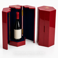 Boîte à vin en MDF laqué piano haute brillance, double porte, coffret rectangulaire, gravure laser personnalisable, emballage haut de gamme pour spiritueux