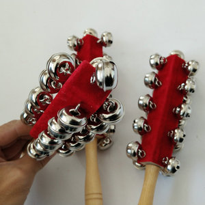 Wholesale Orff <b>Instrument</b> 21 Bells Wooden Hand Shake Bell Jingle Bells <b>Musical</b> <b>Instrument</b> Hand Rattle Toy for Kids - Product Image 2