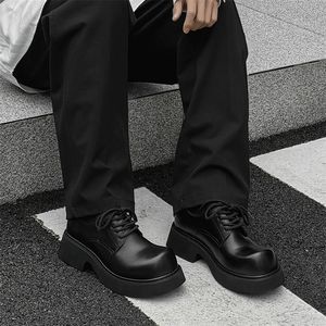 Mocassini <span class=keywords><strong>Derby</strong></span> Unisex in Pelle PU Personalizzati OEM con Suola Spessa, Taglie 35-48, Punta Larga, Allacciatura, Scarpe Casual con Plateau per Uomo e <span class=keywords><strong>Donna</strong></span> - Product Image 6