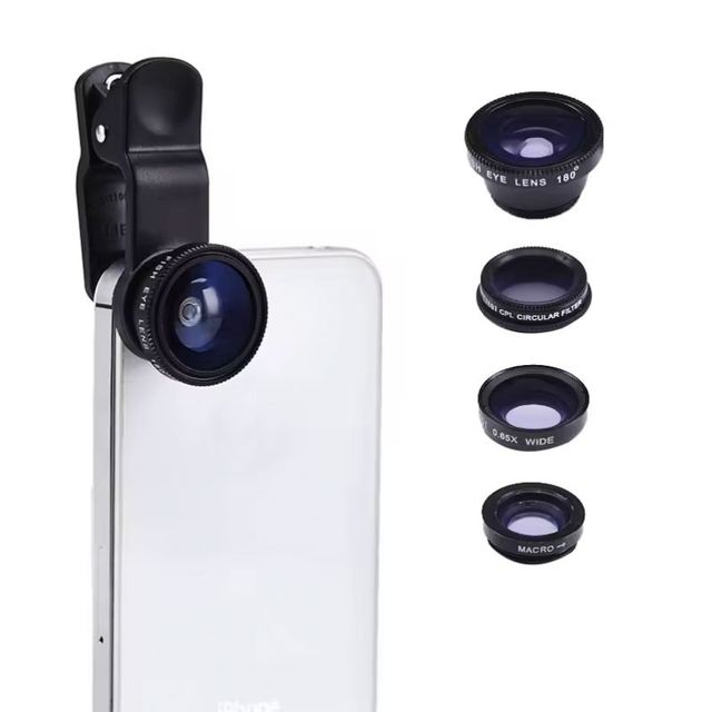 Wholesale Universal Mobile Phone Fish Eye Lenses Camera Kit Clip 0.67x Metal for IPhone/Samsung Portable Custom Logo Promotional