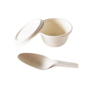 2oz compostable tray packaging disposable and sugarcane bagasse sauce cup with lid