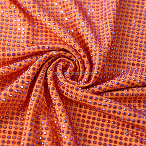 Tissu extensible en spandex avec cristaux de strass, FB001, largeur 150 cm, rectangulaire, brillant, pour robe de soirée - Product Image 5