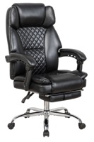 Chaise de bureau exécutive confortable en PU avec fonctions de massage et d'inclinaison, dossier haut, télécommande, espace de travail luxueux
