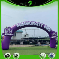 Arche gonflable publicitaire sportive personnalisée, hermétique, pour ligne de départ/arrivée, arche violette avec lettres à effet 3D