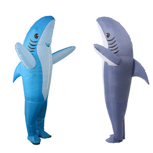 Divertido Disfraz Inflable de Tiburón para Adultos y Niños, Disfraz de Animal para Halloween, Traje Inflable con Temática Oceánica Colorida - Product Image 2