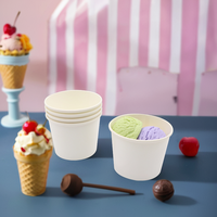 Petits gobelets en papier biodégradable à paroi simple pour crème glacée, yaourt, sucre et nouilles, blancs, 1 oz à 20 oz