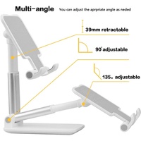 Support de téléphone portable et tablette pliable en silicone réglable en hauteur pour tableau de bord, bureau, bureau à domicile - Support universel portable pour téléphone mobile