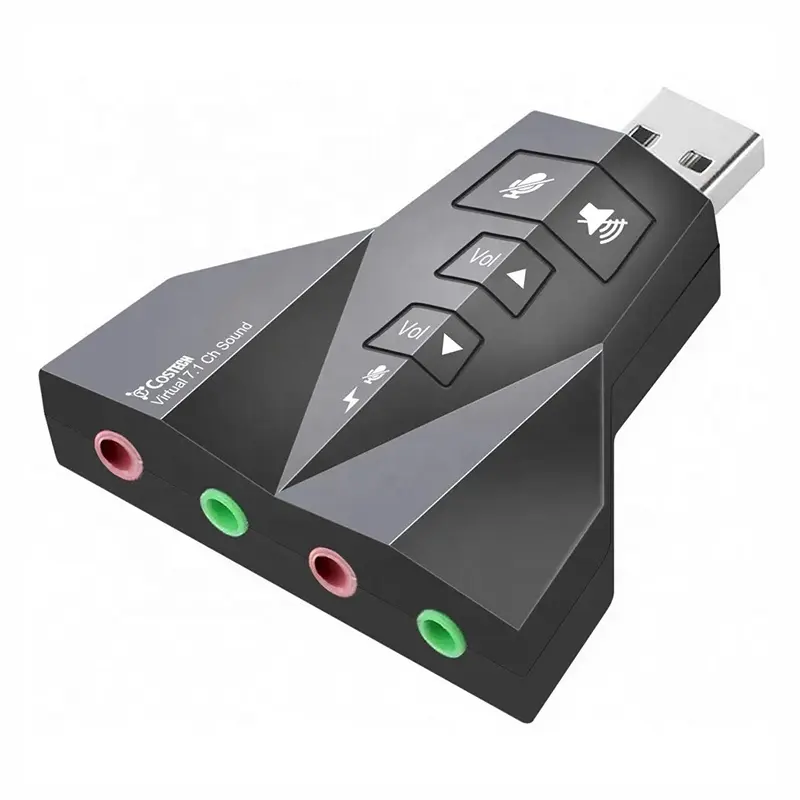 محول بطاقة الصوت الجديد USB 2.0 الافتراضي 7.1 قناة 7.1CH الصوت - بطاقة الصوت الخارجية للابتوب