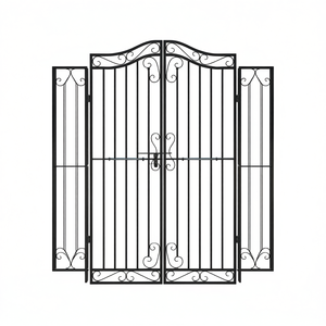 Puerta de Jardín de Hierro Forjado Negro, 47.6x3.1x59.1 Pulgadas, Apertura Manual, Diseño Tradicional, Fácil Instalación - Product Image 1