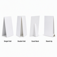 Cartes de table en acrylique mat personnalisées avec impression numérique, design pliable pour une utilisation promotionnelle dans les magasins, les hôtels, les expositions et la vente en gros