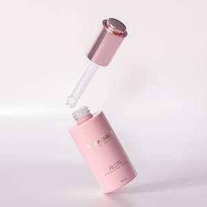 Bomba de prensa rosa cuentagotas de vidrio 1oz embalaje de botella de aceite facial con <span class=keywords><strong>ventana</strong></span> transparente - Product Image 5