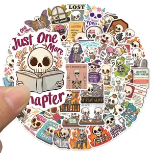 10/30/50 autocollants amusants de dessins animés de squelettes et de mèmes, mignons, pour téléphone, bagages, skateboard, imperméables, cool, jouets - Product Image 4