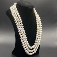Collier de perles d'eau douce, taille uniforme, lisses, brillantes, polies, lueur laiteuse, scintillantes, esthétiques, élégantes, délicates, féminines, ivoire