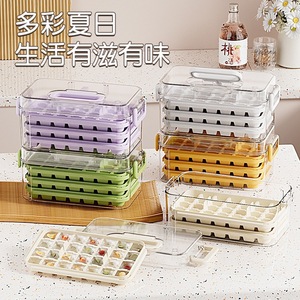 Bandeja para Cubos de Hielo de Varias Capas con Tapa, Plástico PP de Grado Alimenticio para Uso Doméstico, Verano 2025 - Product Image 1