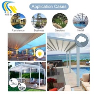 Toit rétractable motorisé pour pergola, imperméable, extérieur, pliant, auvent électrique, 6m, toit rétractable, personnalisé