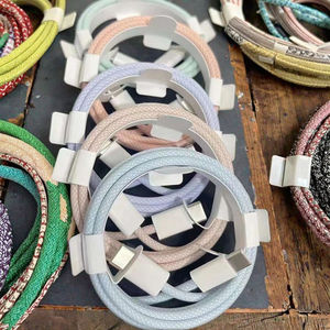 كابل مضفر أصلي عالي الجودة 1 متر 2 متر مزود بمنفذ PD 60 واط USB <span class=keywords><strong>C</strong></span> من النوع <span class=keywords><strong>C</strong></span> سريع لكابلات البيانات من النوع <span class=keywords><strong>c</strong></span> للهاتف - Product Image 4