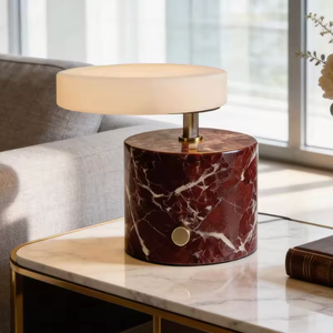 Lampe de table sans fil moderne à commande tactile, avec abat-jour en tissu, alimentée par batterie, LED, pour chevet, livraison rapide. - Product Image 6