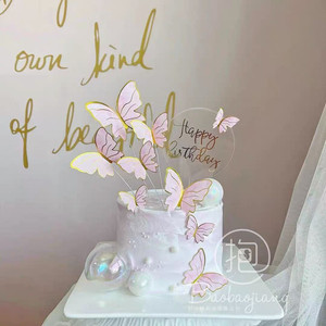 Decorazioni <span class=keywords><strong>per</strong></span> torte a forma di farfalla, decorazioni <span class=keywords><strong>per</strong></span> cupcake a forma di farfalla 3D <span class=keywords><strong>per</strong></span> il compleanno di ragazze e donne - Product Image 3