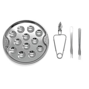 <span class=keywords><strong>12</strong></span> <span class=keywords><strong>trous</strong></span> bol d'escargot en acier inoxydable plaque d'escargot poêle d'escargot antiadhésif pour Restaurant hôtel maison cuisine gril - Product Image 2