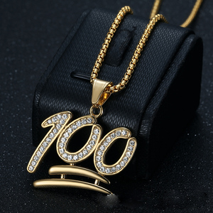 100ฮิปฮอปน้ำแข็งเซอร์โคเนียสำหรับผู้ชายกันน้ำปราศจากการเสื่อมเสียทำจากสแตนเลสสร้อยคอจี้เครื่องประดับแฟชั่นสำหรับผู้ชายขายส่ง - Product Image 5