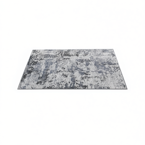 Elegante Tappeto Rettangolare Grigio Denim Tradizionale Antimacchia per Soggiorno, Ufficio e Sala da Pranzo - Product Image 1
