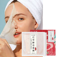 Masque Hydratant Profond au Hyaluronate de Sodium Marque Blanche, Masque Facial en Tissu au Thé Noir Bio Apaisant Anti-Âge Éclaircissant