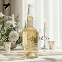 Bouteille à liqueur en verre super flint de haute qualité 700 ml, impression personnalisée pour Tequila, Vodka, Whisky, spiritueux, bouchon en liège, fond épais, vide