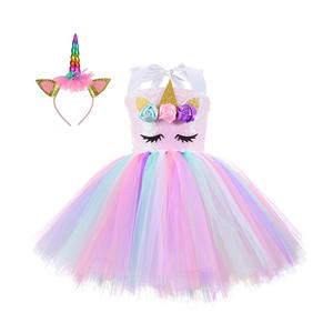 Unicorno abiti da principessa per ragazze costumi di compleanno di Halloween ali per bambini lunghi Tutu abiti per bambini - Product Image 2