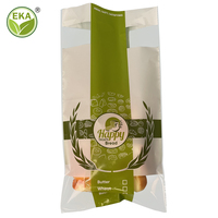 Emballage alimentaire en plastique OPP à fond carré, pochette plate personnalisée, sac d'emballage pour pain pita