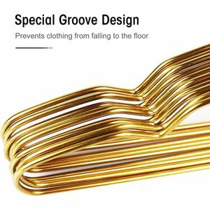 Perchas Metálicas Doradas para Ropa con Ranura, Gran Capacidad de Carga, Perchas para Abrigos y Trajes, Perchas para Colgar Ropa - Product Image 4