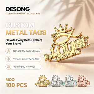 Etiquetas de Metal con Logotipo en Relieve 3D Personalizadas, Letrero de Metal Industrial Grabado Duradero para Decoración de Ropa Casual y Jeans - Product Image 1