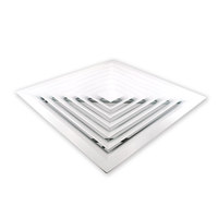 Diffuseur d'air de climatisation à lamelles en aluminium à 4 voies de conception victorienne moderne Diffuseur de ventilation de plafond carré pour bureau atelier