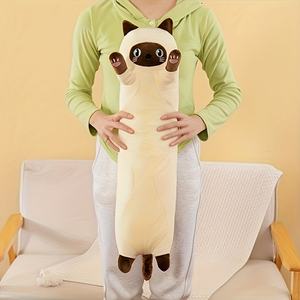 Peluche a Forma di Gatto Bianco con Fiocco, Cuscino Animale Imbottito Carino, Adatto per Ragazzi e Ragazze Come Regalo Festivo - Product Image 2