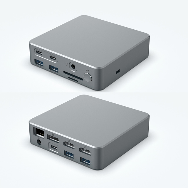 Displaylink MST USB C Docking Station Type C Hubs 15-in-1 USB-C to Triple Displays 3 Monitors for Macbook Windows Desktop Lock