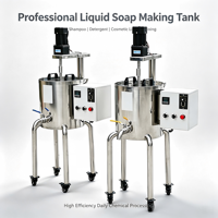 Cuve de mélange industrielle en acier inoxydable SUS304 avec roues, agitateur chauffant électrique à double enveloppe pour savon liquide, produits chimiques et alimentaires