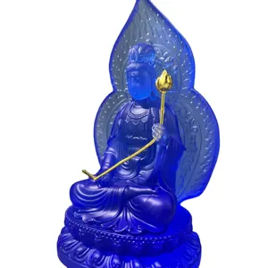 Muslimcolorato smalto cristallo statua di Buddha casa religiosa decorazione dell'interno Buddha