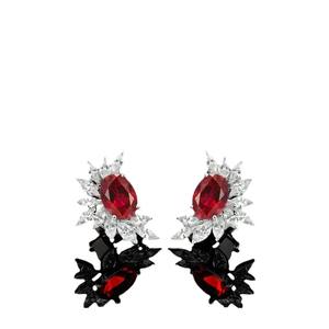 Pendientes de Mujer MUSHAN, Plata de Ley S925, Chapados en Oro Verdadero, Alas de Ángel, Color Rojo Sangre de Pichón Sintético Artificial - Product Image 5