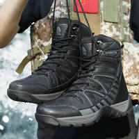 Bottes tactiques d'hiver montantes pour hommes et femmes, imperméables, antidérapantes, avec semelle extérieure en caoutchouc, doublure en fourrure respirante et lacets pour la protection des orteils