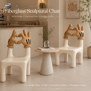 Chaise de salon sculpturale moderne en fibre de verre, tabouret artistique de loisirs, siège d'appoint durable et imperméable pour café et hôtel - Product Image 2