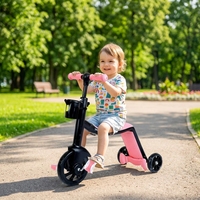 Vélo à 3 roues pour enfants, 3 en 1 multifonctionnel, avec siège, à roulettes, trottinette pour bébé, voiture à pédales pour enfants de 2 à 6 ans