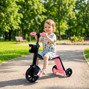 Vélo à 3 roues pour enfants, 3 en 1 multifonctionnel, avec siège, à roulettes, trottinette pour bébé, voiture à pédales pour enfants de 2 à 6 ans - Product Image 2