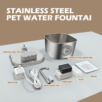 Fontaine à eau pour chat en acier inoxydable de 2,6 l, gagnante du prix de l'innovation, distributeur d'eau automatique pour animaux de compagnie, pour chats et chiens